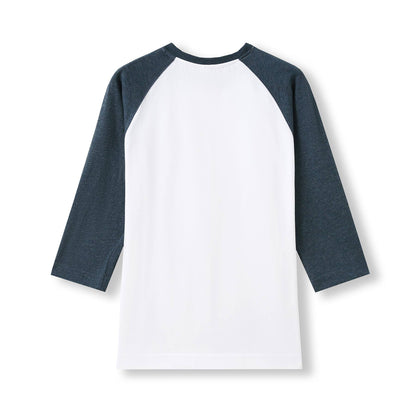 RAMO T231RL Women's 3/4 Sleeve Raglan T-shirt — White/Navy Marl back