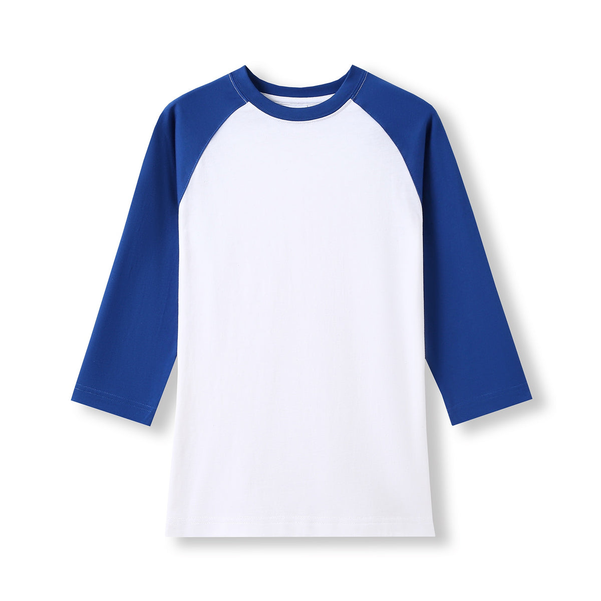 RAMO T231RL Women's 3/4 Sleeve Raglan T-shirt — White/Royal front