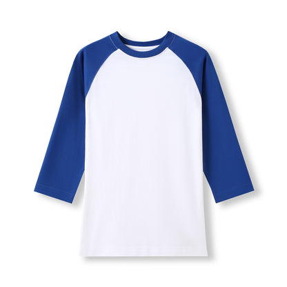 RAMO T231RL Women's 3/4 Sleeve Raglan T-shirt — White/Royal front