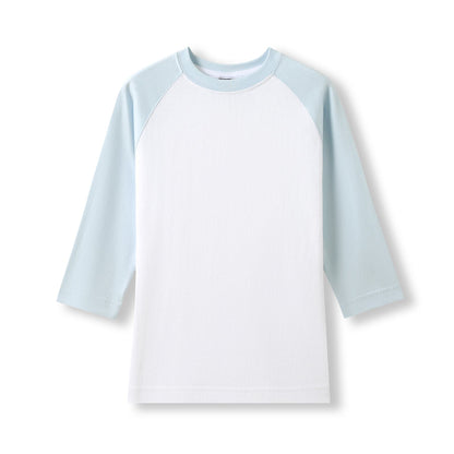 RAMO T231RL Women's 3/4 Sleeve Raglan T-shirt — White/Surf Blue front