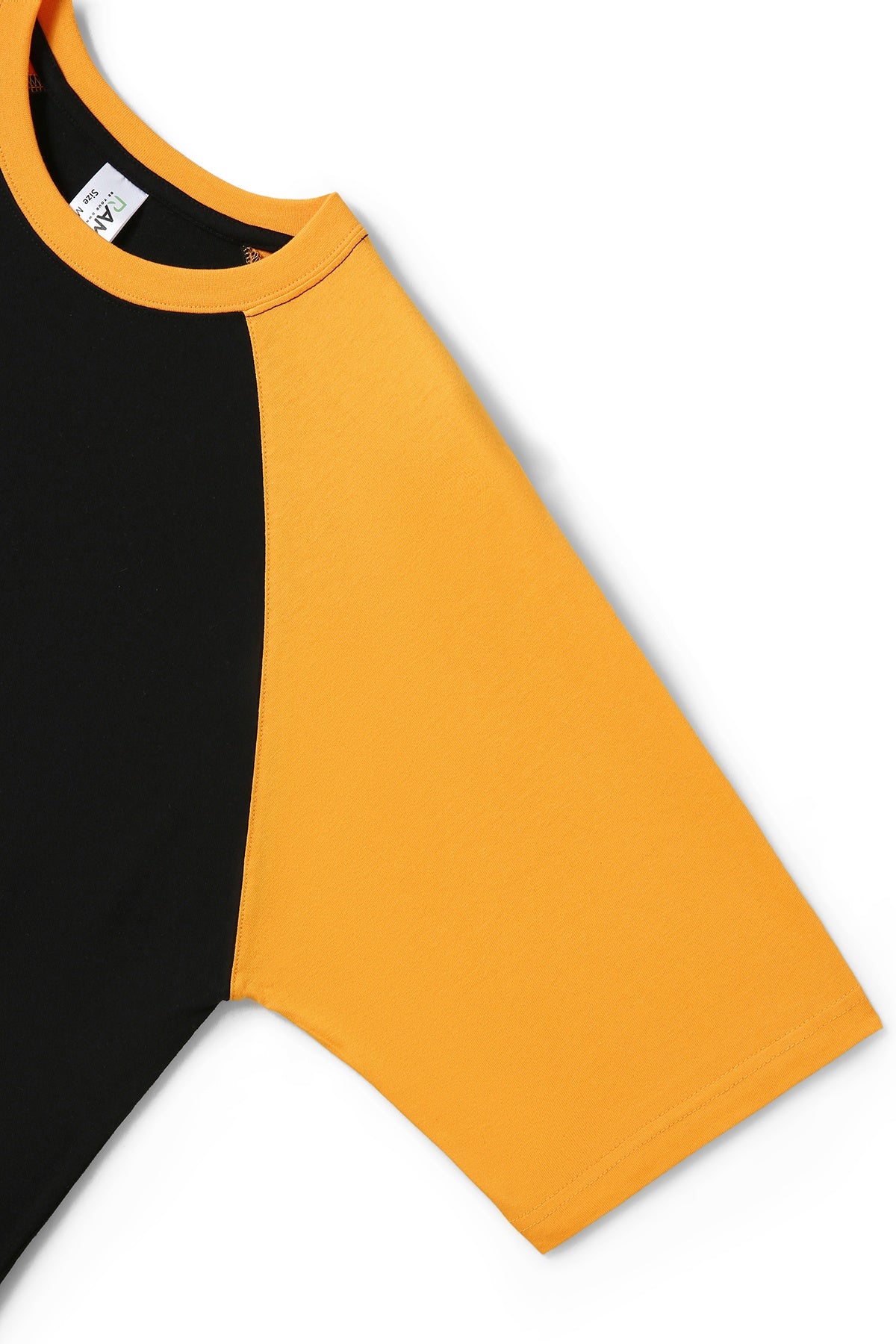RAMO T232RG Unisex Contrast Raglan Sleeve Tee — Black/Gold side