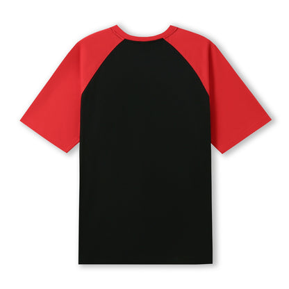 RAMO T232RG Unisex Contrast Raglan Sleeve Tee — Black/Red back