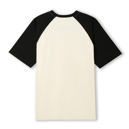 RAMO T232RG Unisex Contrast Raglan Sleeve Tee — Bone/Black back