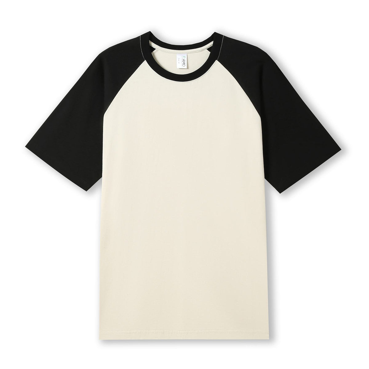RAMO T232RG Unisex Contrast Raglan Sleeve Tee — Bone/Black front