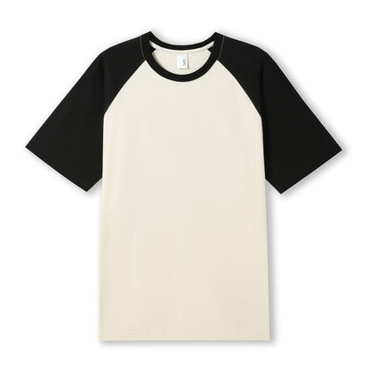 RAMO T232RG Unisex Contrast Raglan Sleeve Tee — Bone/Black front