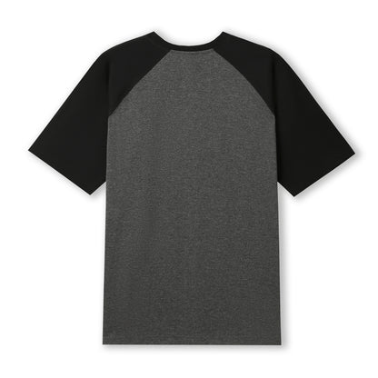 RAMO T232RG Unisex Contrast Raglan Sleeve Tee — Dark Marl/Black back