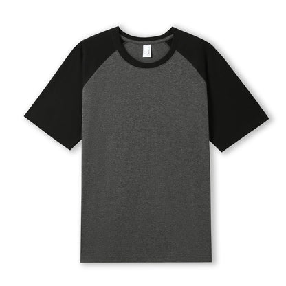 RAMO T232RG Unisex Contrast Raglan Sleeve Tee — Dark Marl/Black front