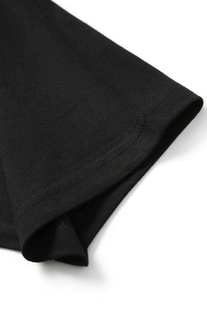 RAMO T232RG Unisex Contrast Raglan Sleeve Tee — Dark Marl/Black side