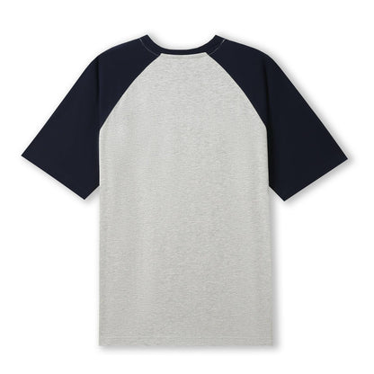 RAMO T232RG Unisex Contrast Raglan Sleeve Tee — Grey Marl/Navy back