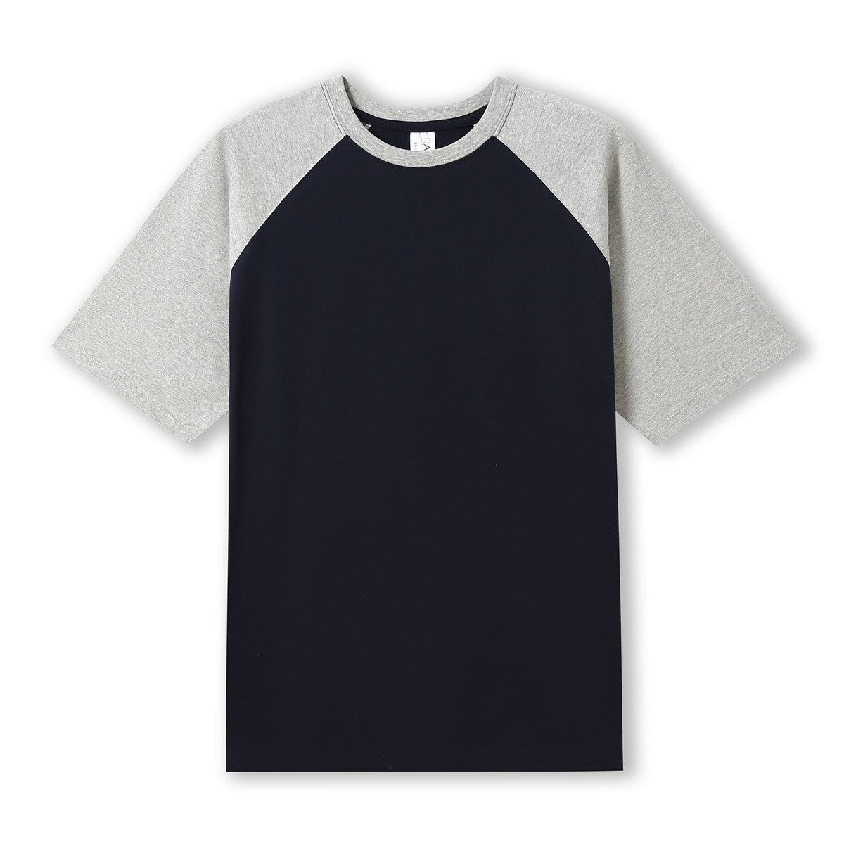 RAMO T232RG Unisex Contrast Raglan Sleeve Tee — Navy/Grey Marl front