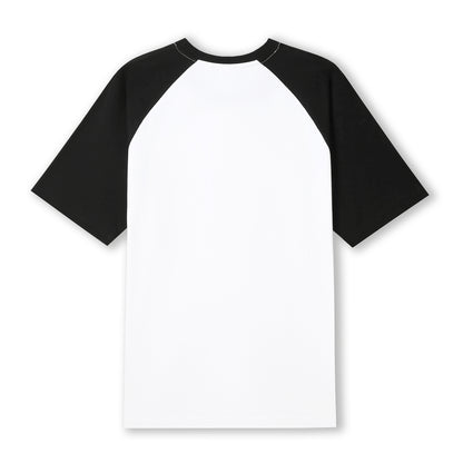 RAMO T232RG Unisex Contrast Raglan Sleeve Tee — White/Black back
