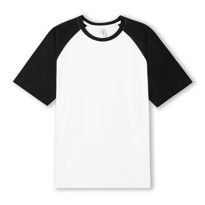 RAMO T232RG Unisex Contrast Raglan Sleeve Tee — White/Black front