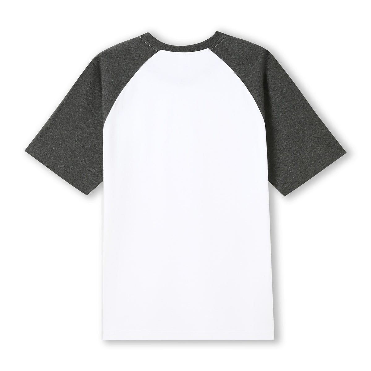 RAMO T232RG Unisex Contrast Raglan Sleeve Tee — White/Dark Marl back