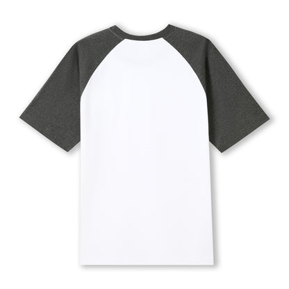 RAMO T232RG Unisex Contrast Raglan Sleeve Tee — White/Dark Marl back