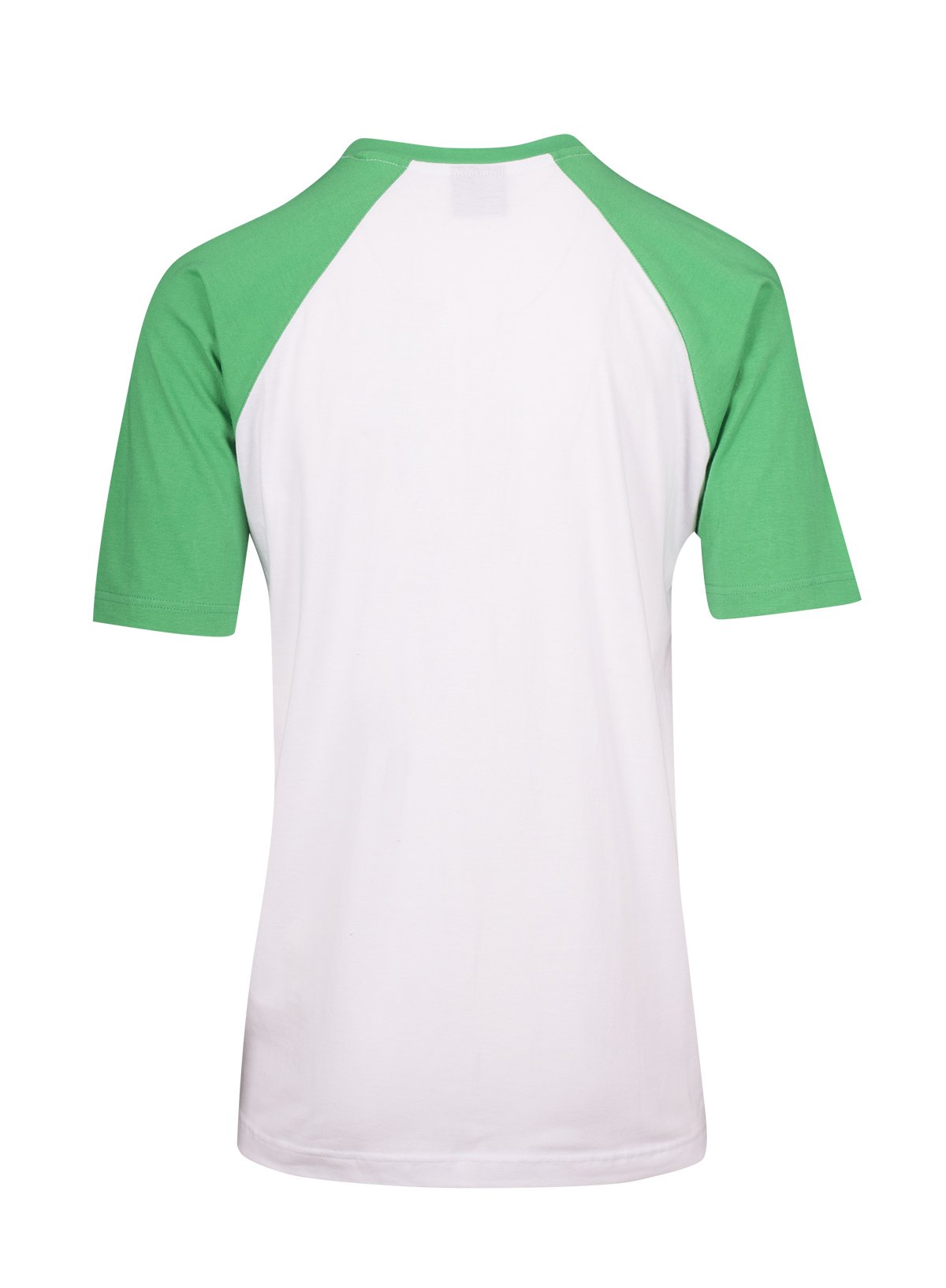 RAMO T232RG Unisex Contrast Raglan Sleeve Tee — White/Emerald Green back