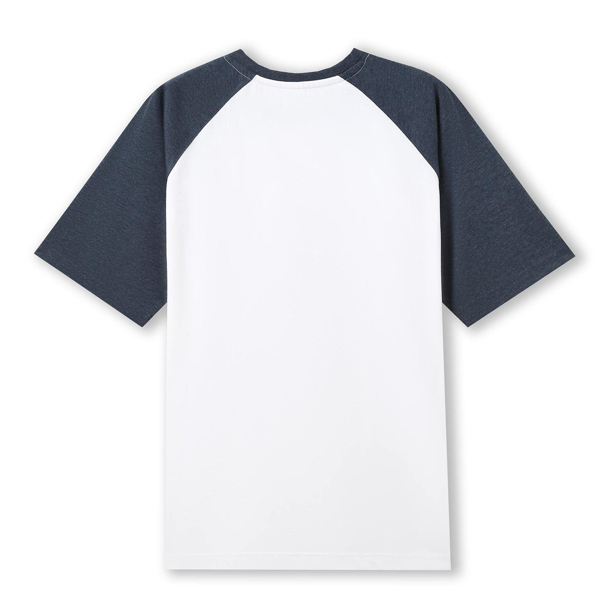 RAMO T232RG Unisex Contrast Raglan Sleeve Tee — White/Navy Marl back