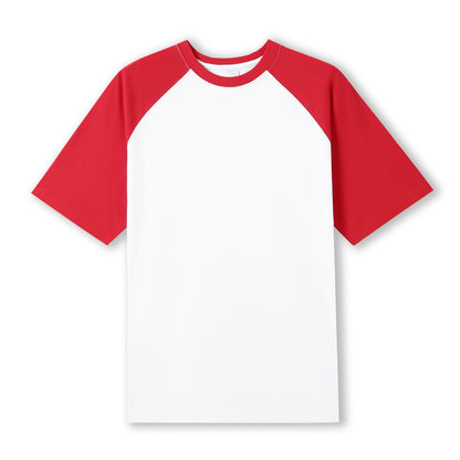 RAMO T232RG Unisex Contrast Raglan Sleeve Tee — White/Red front