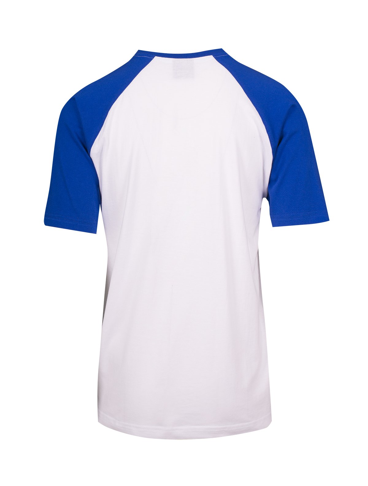 RAMO T232RG Unisex Contrast Raglan Sleeve Tee — White/Royal back