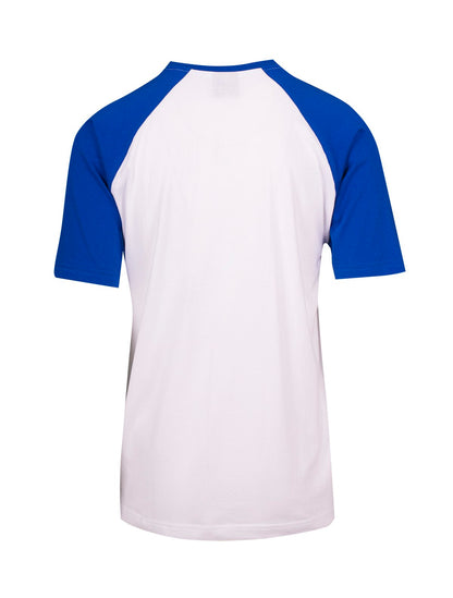 RAMO T232RG Unisex Contrast Raglan Sleeve Tee — White/Royal back