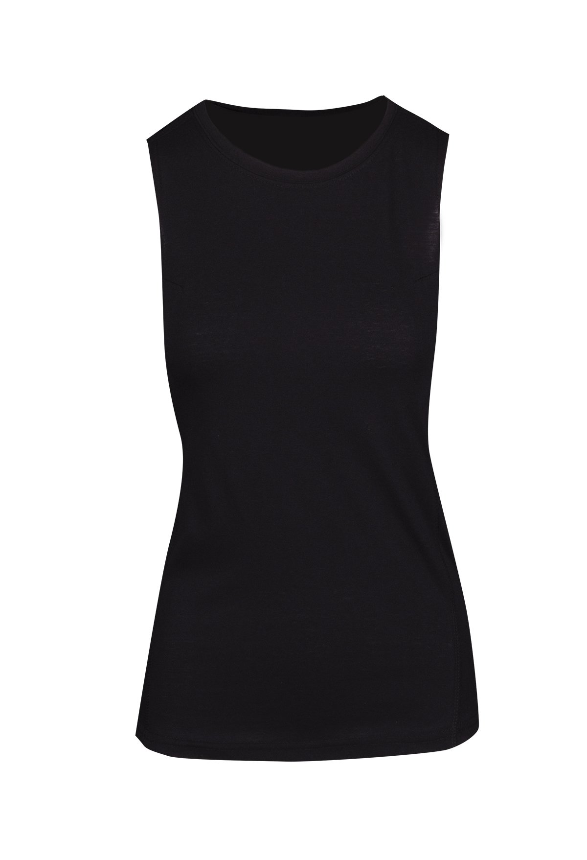 RAMO T403LD Women's Greatness Heather Sleeveless Tee — Black front