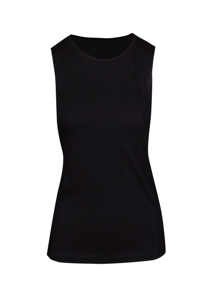 RAMO T403LD Women's Greatness Heather Sleeveless Tee — Black front