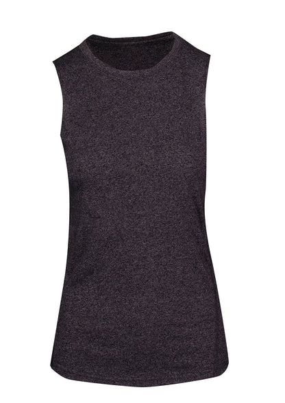 RAMO T403LD Women's Greatness Heather Sleeveless Tee — Dark Heather front