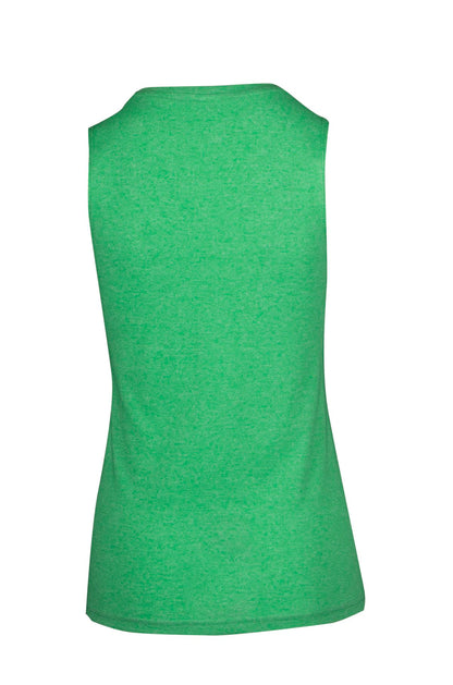 RAMO T403LD Women's Greatness Heather Sleeveless Tee — Emerald Green Heather back