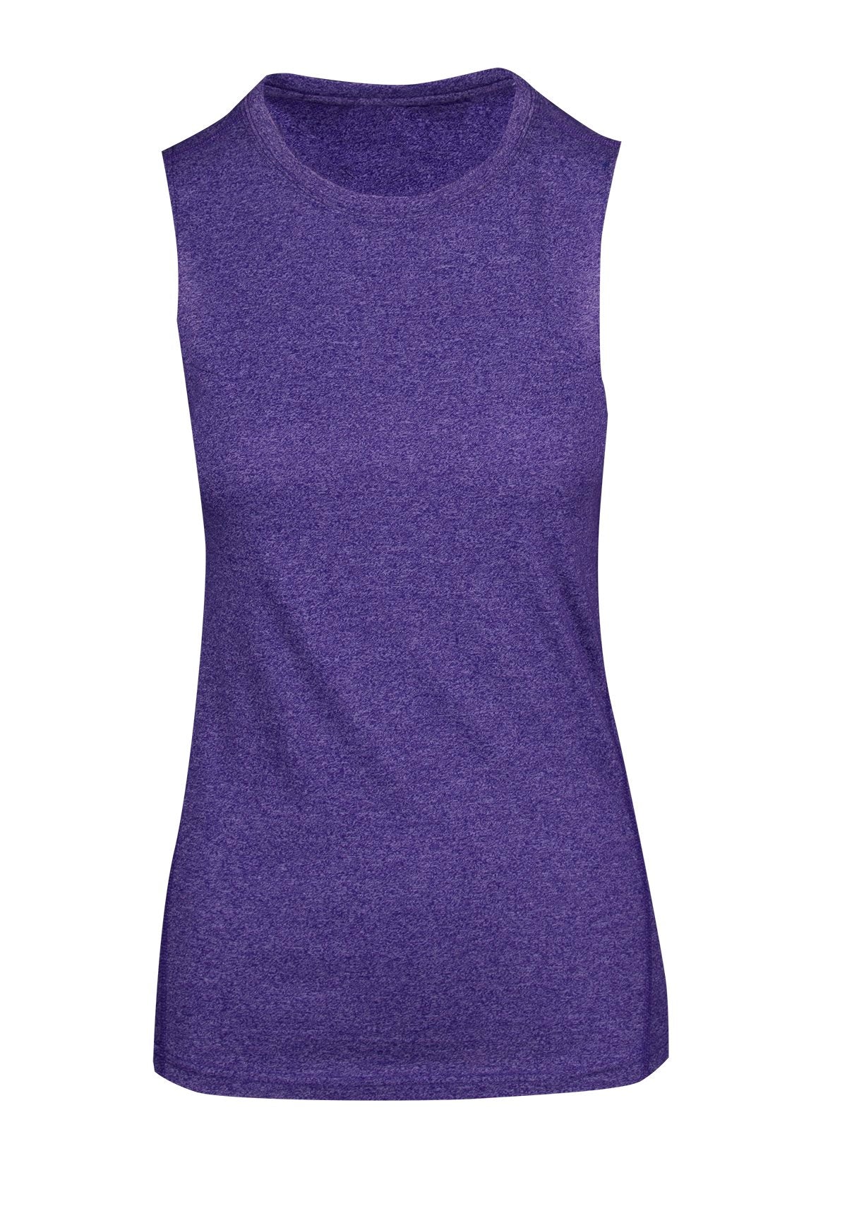 RAMO T403LD Women's Greatness Heather Sleeveless Tee — Grape Heather front