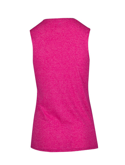 RAMO T403LD Women's Greatness Heather Sleeveless Tee — Hot Pink Heather back