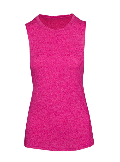 RAMO Women's Greatness Heather Sleeveless Tee — Hot Pink Heather