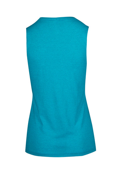 RAMO T403LD Women's Greatness Heather Sleeveless Tee — Jade Heather back