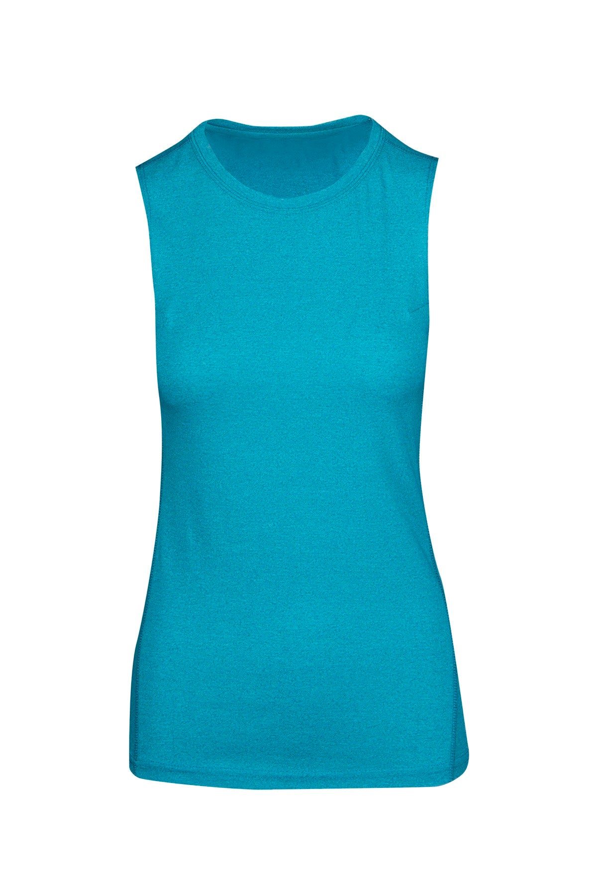 RAMO T403LD Women's Greatness Heather Sleeveless Tee — Jade Heather front