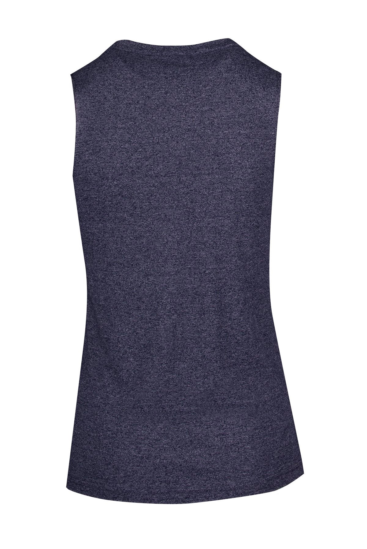 RAMO T403LD Women's Greatness Heather Sleeveless Tee — Navy Heather back