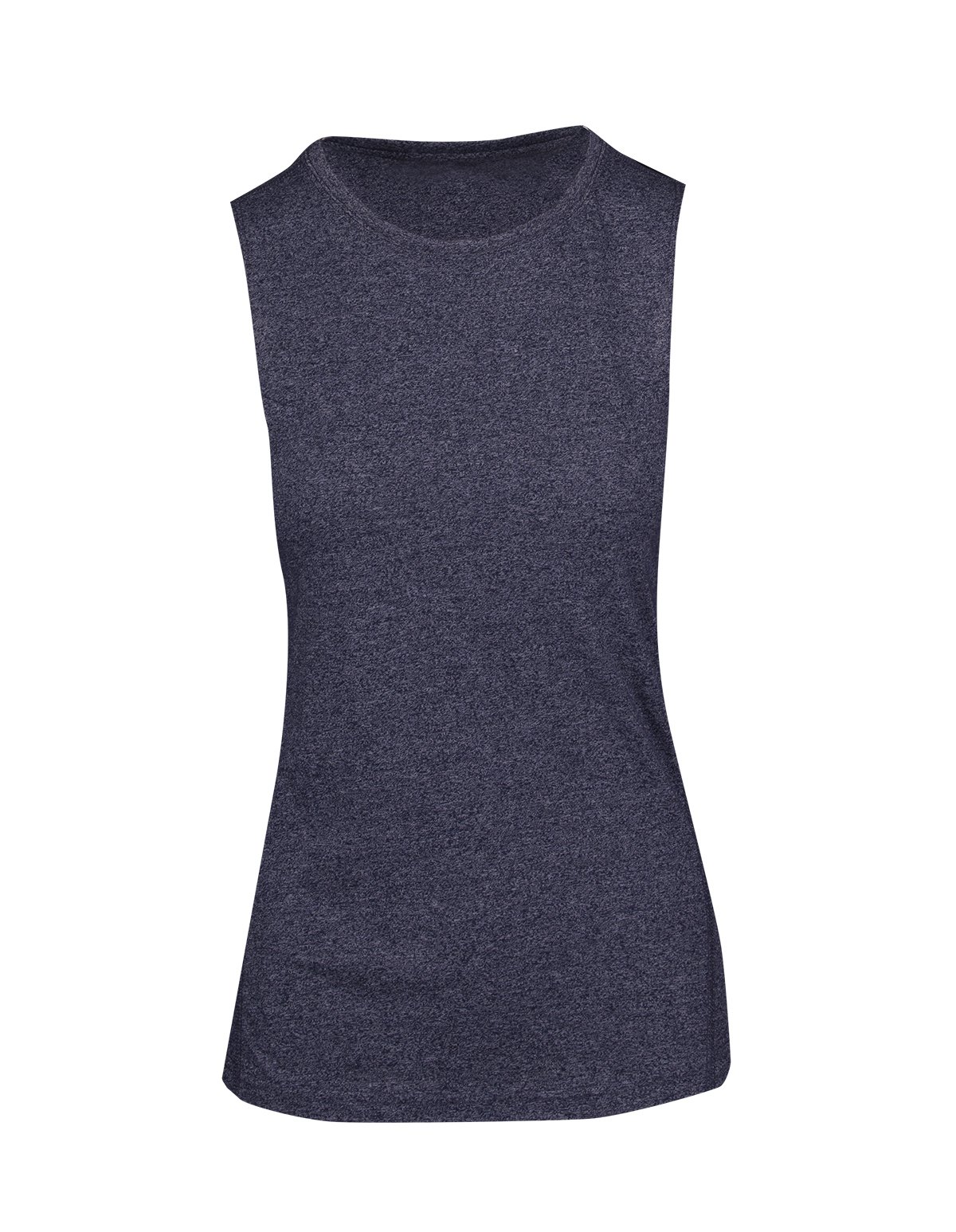 RAMO T403LD Women's Greatness Heather Sleeveless Tee — Navy Heather front