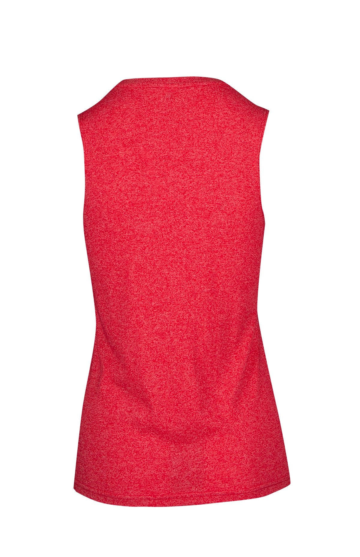 RAMO T403LD Women's Greatness Heather Sleeveless Tee — Red Heather back