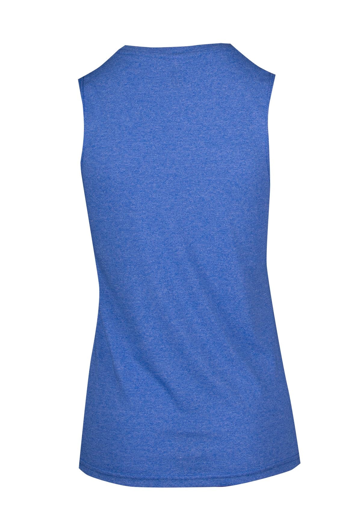 RAMO T403LD Women's Greatness Heather Sleeveless Tee — Royal Heather back
