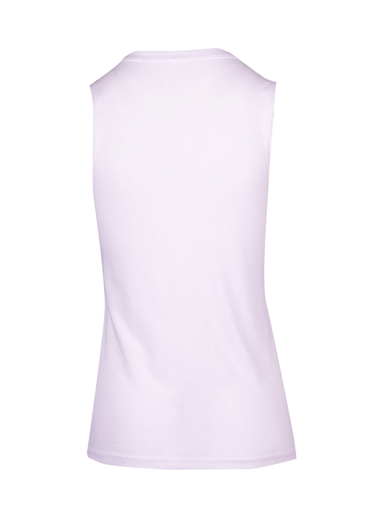 RAMO T403LD Women's Greatness Heather Sleeveless Tee — White back