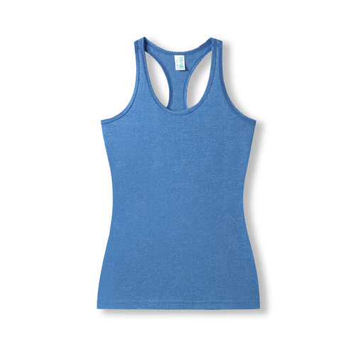 RAMO Women's Greatness Athletic T Back Singlet — Royal Heather