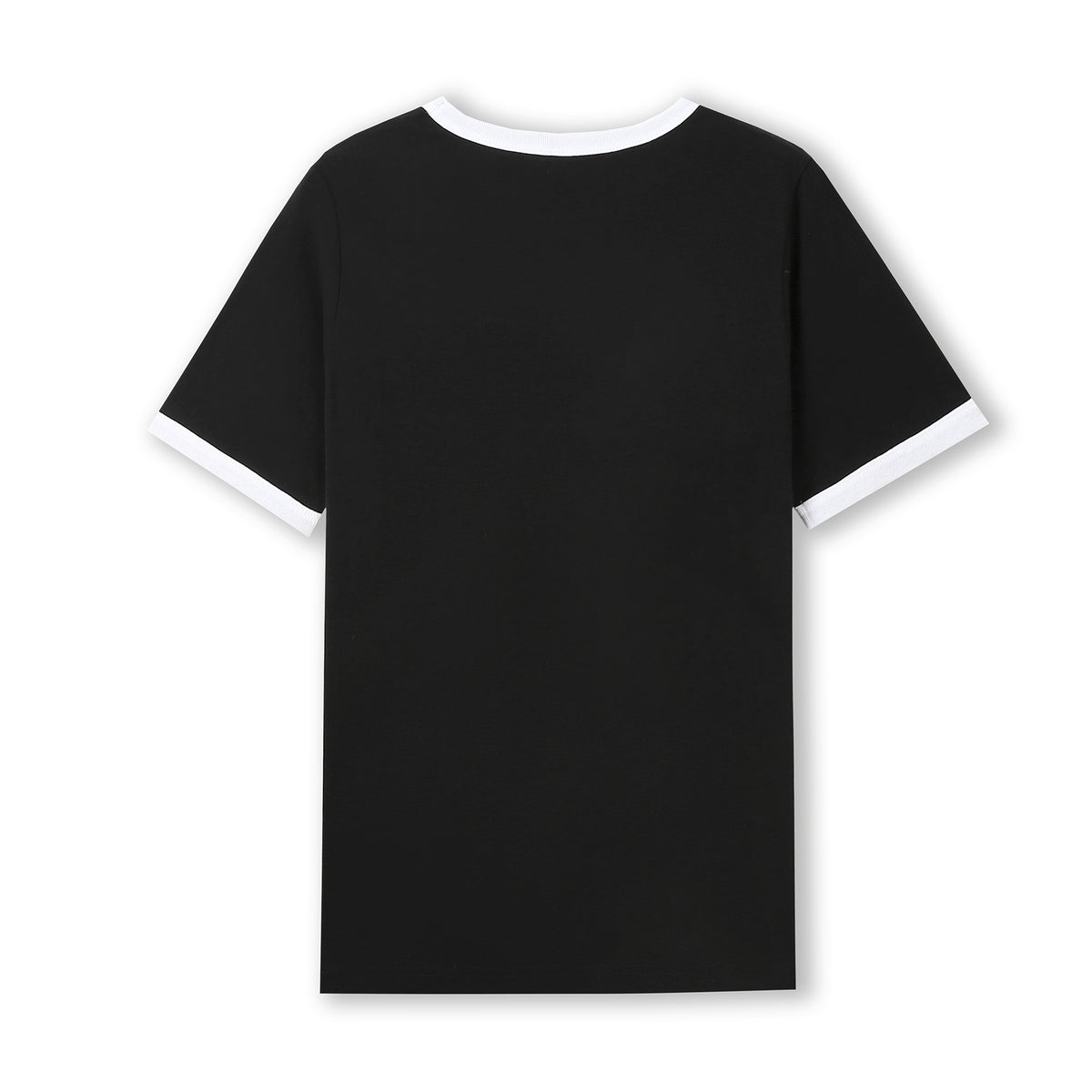 RAMO T525RN Unisex Combed Cotton Ringer Tee — Black/White back