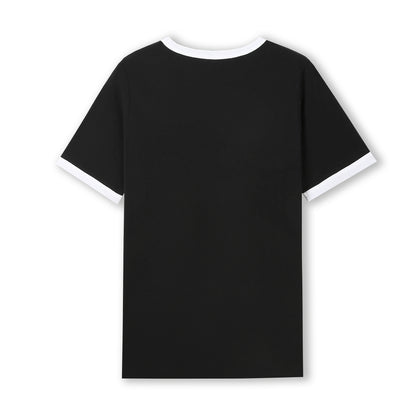RAMO T525RN Unisex Combed Cotton Ringer Tee — Black/White back