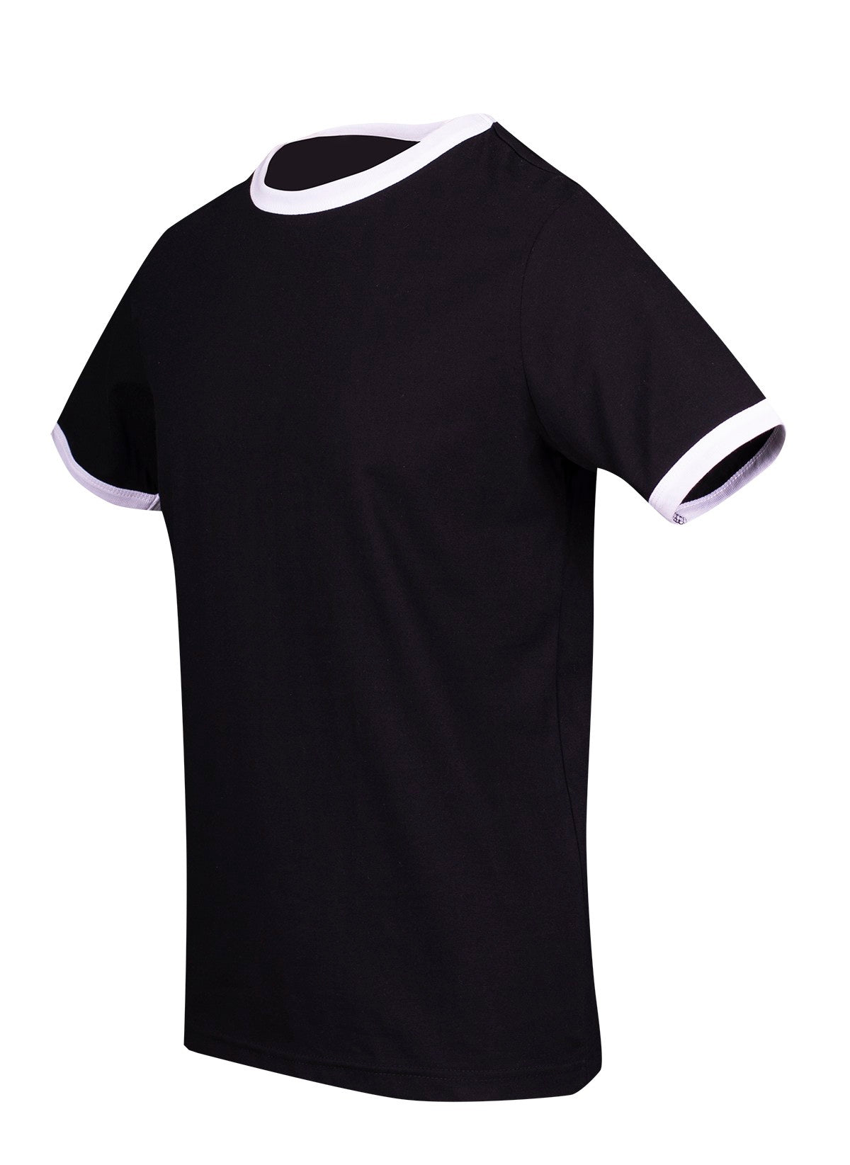 RAMO T525RN Unisex Combed Cotton Ringer Tee — Black/White side
