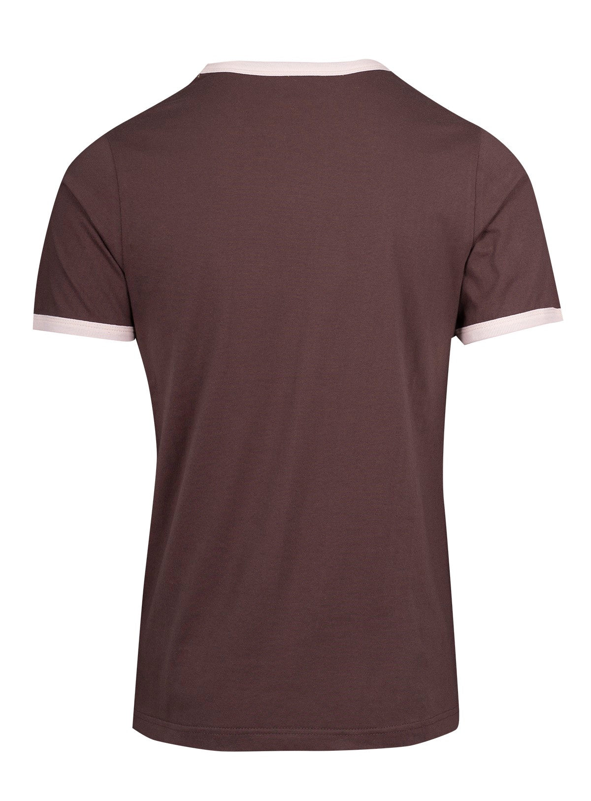 RAMO T525RN Unisex Combed Cotton Ringer Tee — Brown/Bone back