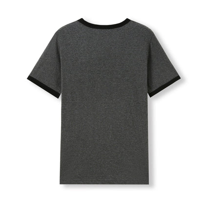 RAMO T525RN Unisex Combed Cotton Ringer Tee — Dark Marl/Black back