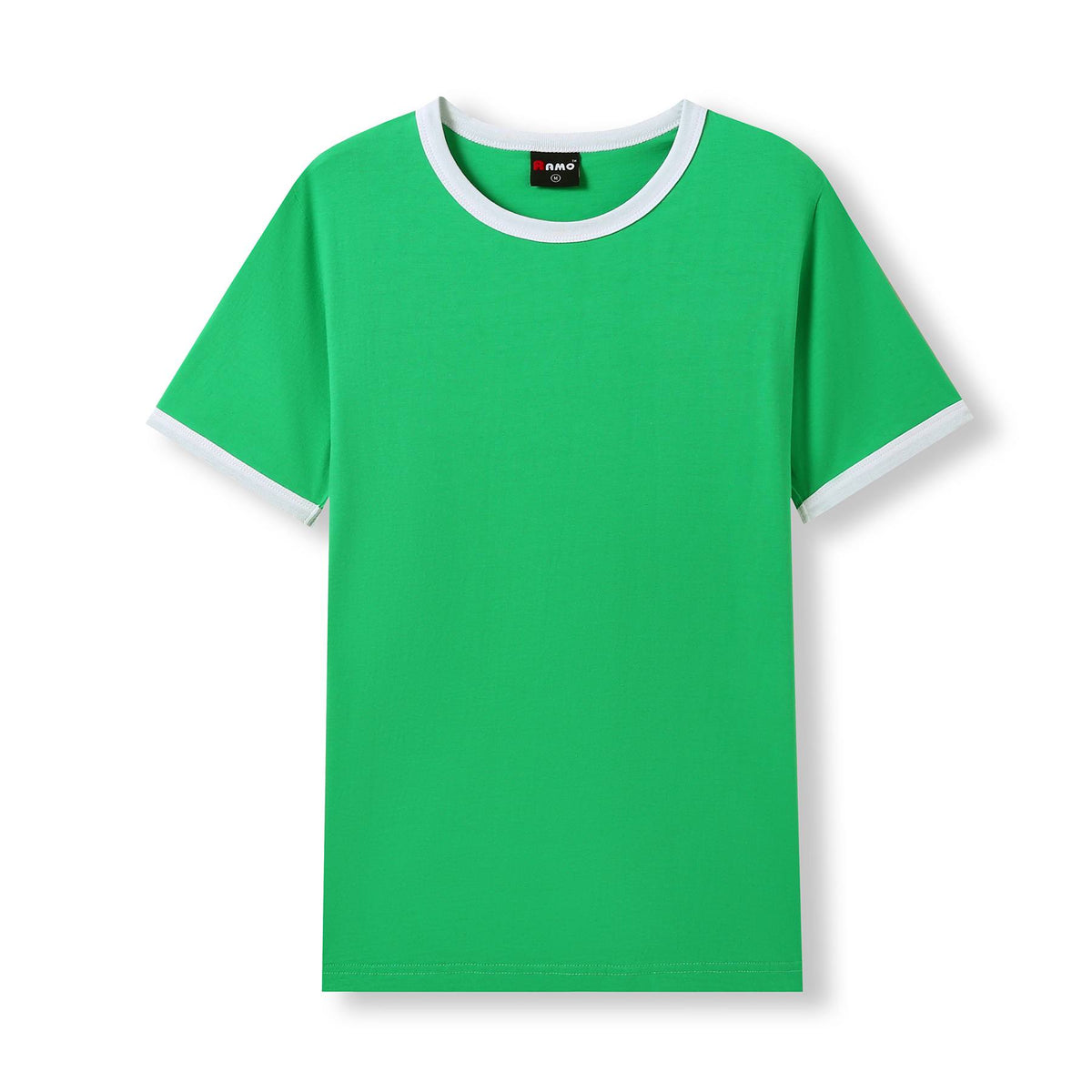 RAMO T525RN Unisex Combed Cotton Ringer Tee — Emerald Green/White front