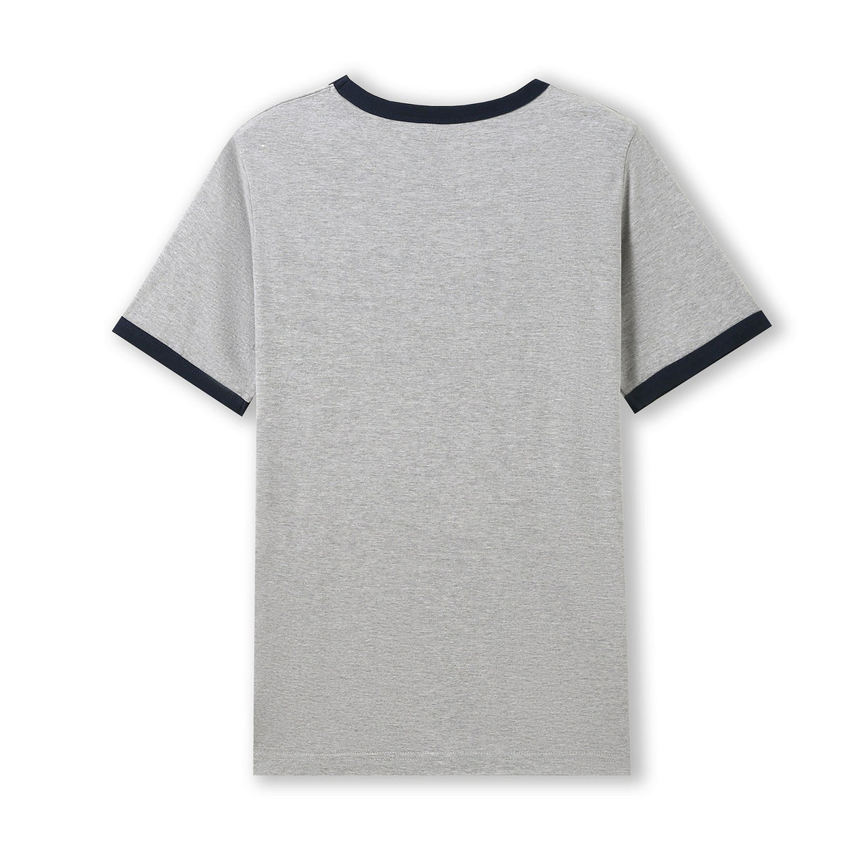 RAMO T525RN Unisex Combed Cotton Ringer Tee — Grey Marl/Navy back