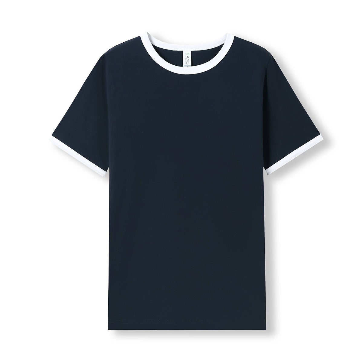 RAMO T525RN Unisex Combed Cotton Ringer Tee — Navy/White front
