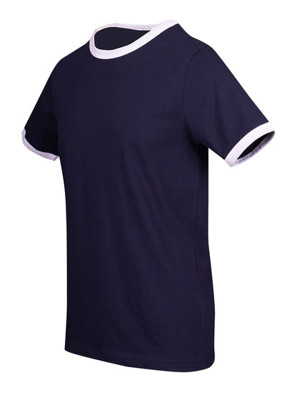 RAMO T525RN Unisex Combed Cotton Ringer Tee — Navy/White side