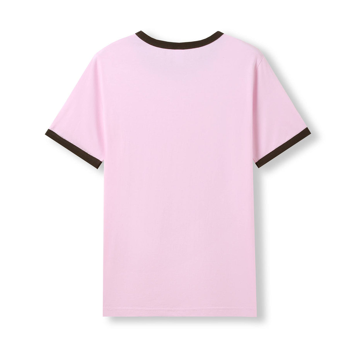 RAMO T525RN Unisex Combed Cotton Ringer Tee — Pink/Brown back