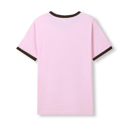 RAMO T525RN Unisex Combed Cotton Ringer Tee — Pink/Brown back