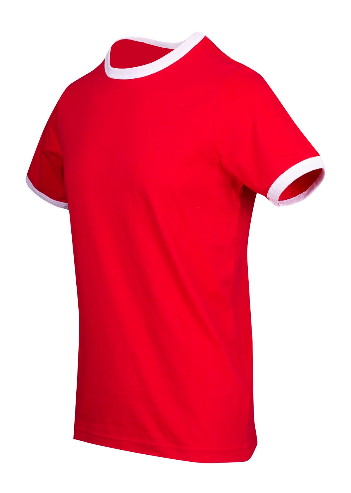 RAMO T525RN Unisex Combed Cotton Ringer Tee — Red/White side